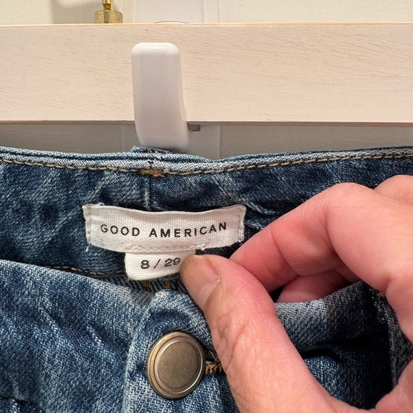 Good American Classic Jeans Size 8/29 Raw Hem Medium Wash High Rise - Picture 3 of 6